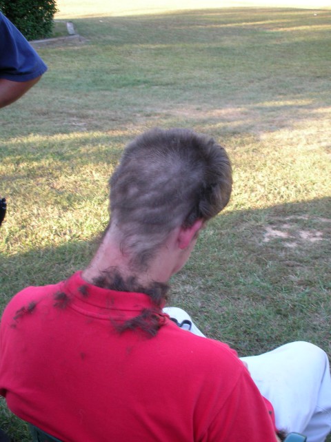 No lollypop with this haircut!  Stephan had a lot of fixing to do for Mike.  We won't even mention who started the haircut, but Mike fired him.