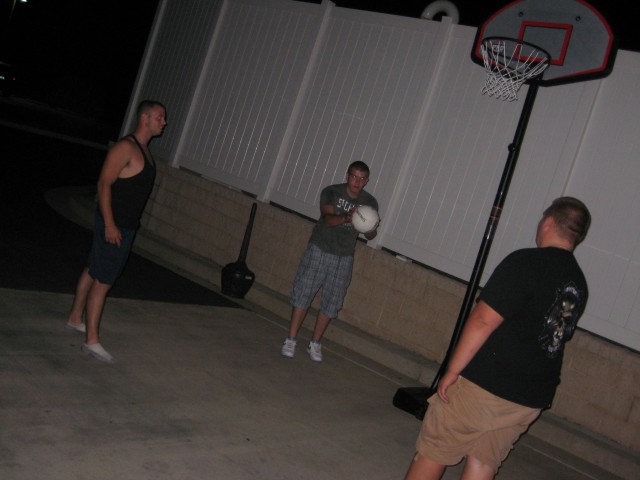 The Boys enjoying the new Basketball net that was donated by Mr. Pilkerton
